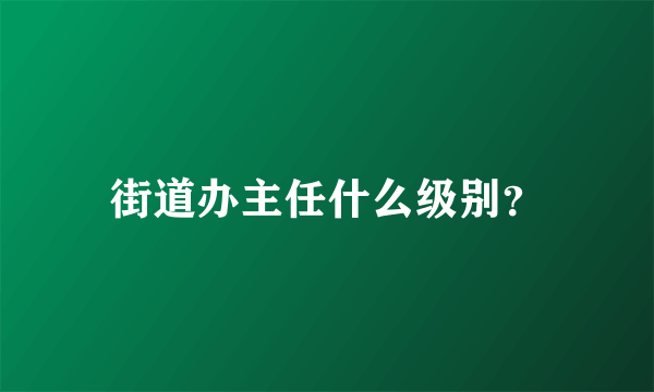 街道办主任什么级别？