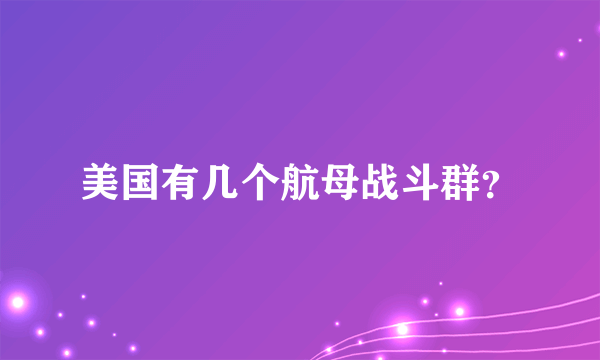 美国有几个航母战斗群？