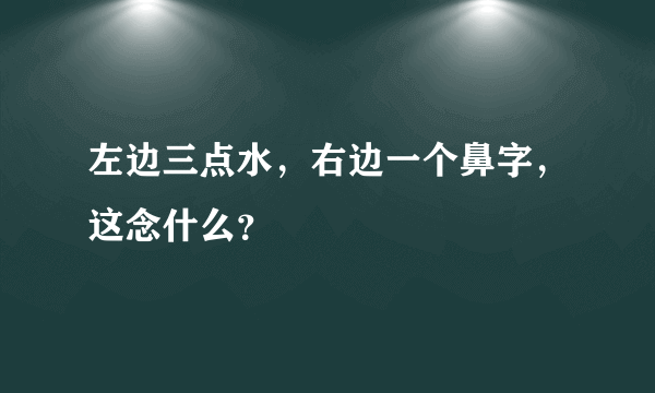 左边三点水，右边一个鼻字，这念什么？