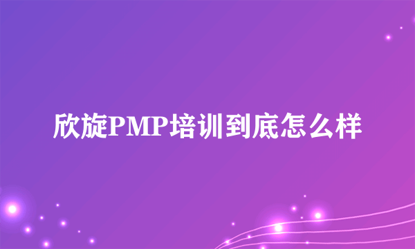 欣旋PMP培训到底怎么样