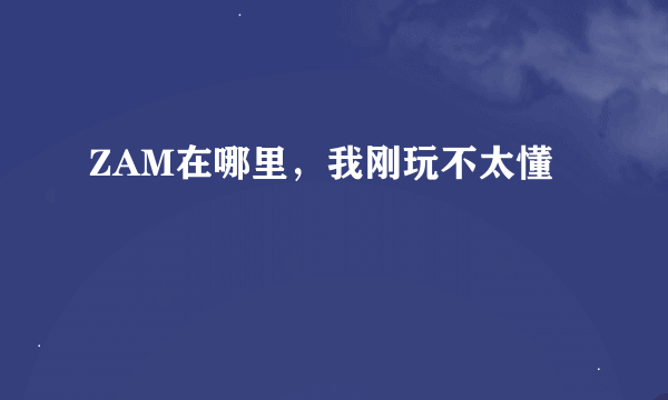 ZAM在哪里，我刚玩不太懂