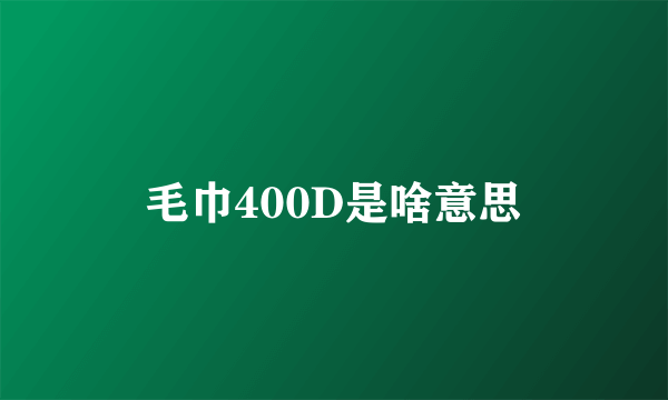 毛巾400D是啥意思