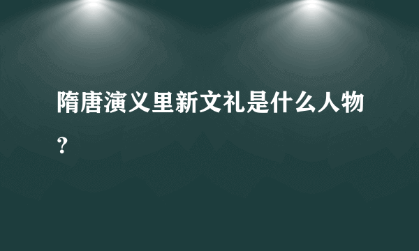 隋唐演义里新文礼是什么人物？