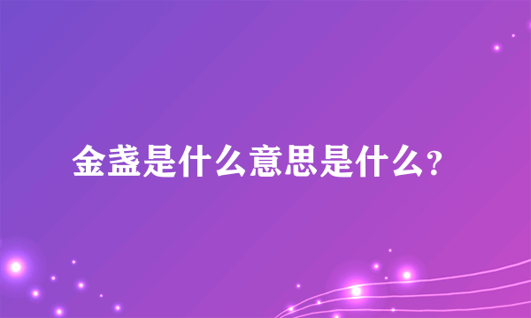 金盏是什么意思是什么？