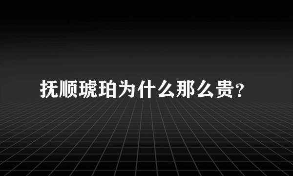 抚顺琥珀为什么那么贵？