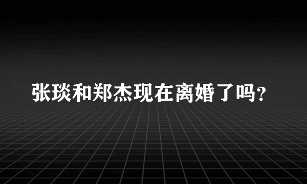 张琰和郑杰现在离婚了吗？