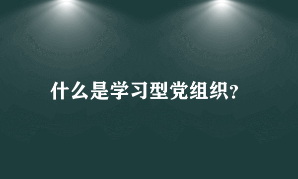 什么是学习型党组织？