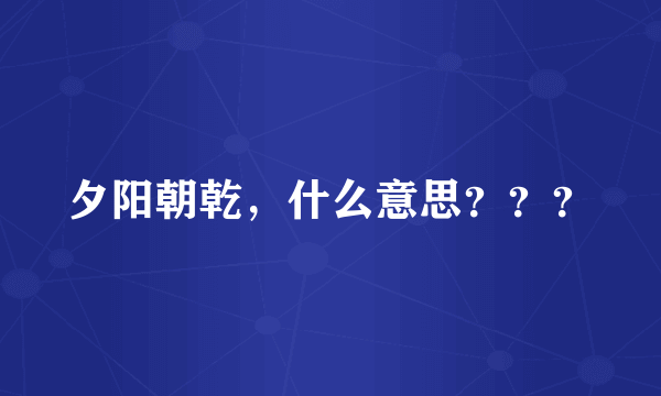 夕阳朝乾，什么意思？？？