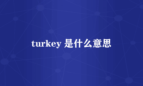 turkey 是什么意思