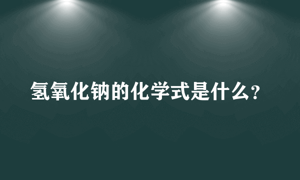 氢氧化钠的化学式是什么？