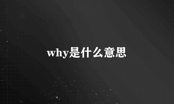 why是什么意思