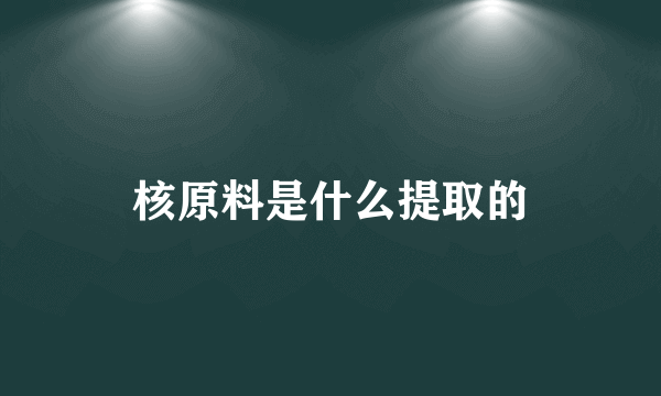 核原料是什么提取的