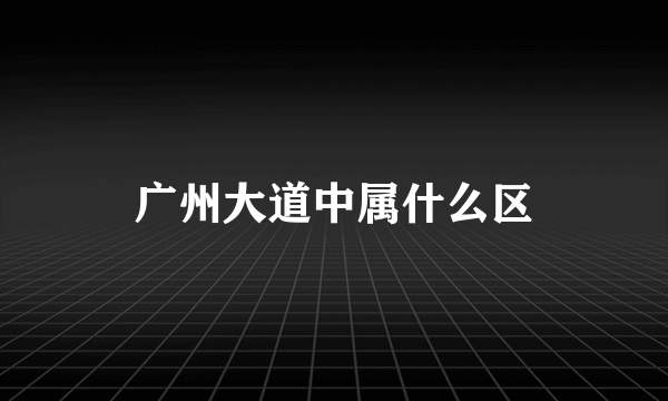 广州大道中属什么区