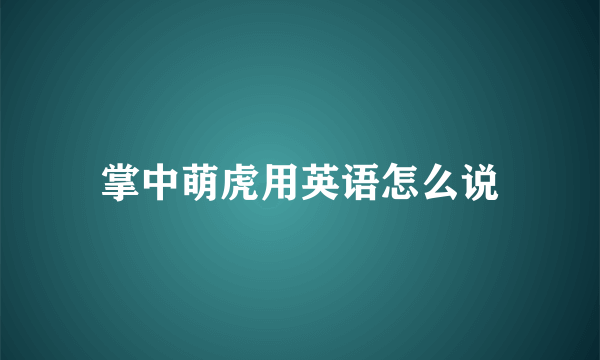 掌中萌虎用英语怎么说