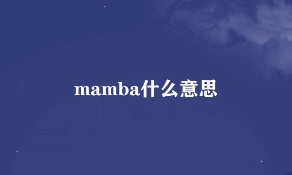 mamba什么意思