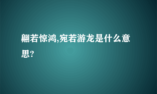 翩若惊鸿,宛若游龙是什么意思?