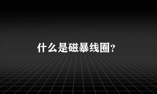 什么是磁暴线圈？