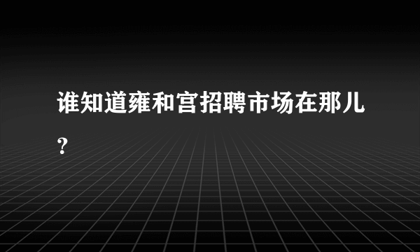 谁知道雍和宫招聘市场在那儿？