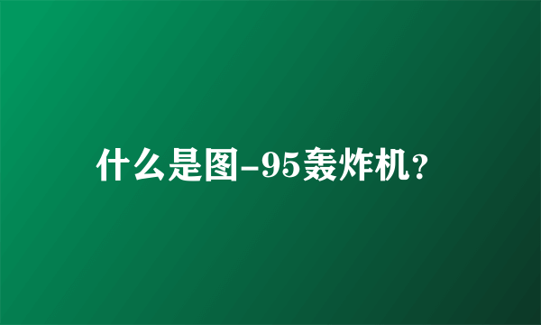 什么是图-95轰炸机？