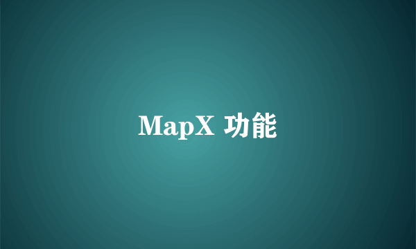 MapX 功能