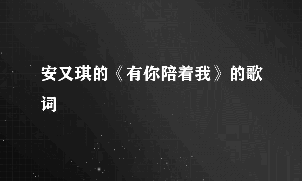 安又琪的《有你陪着我》的歌词