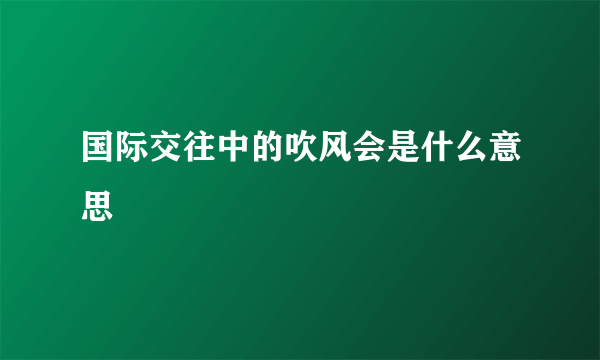 国际交往中的吹风会是什么意思