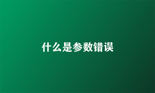 什么是参数错误