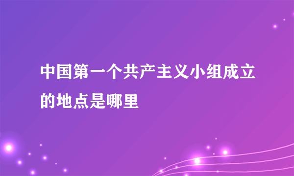 中国第一个共产主义小组成立的地点是哪里