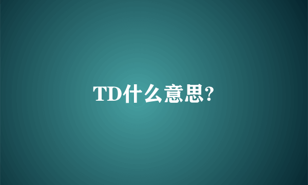 TD什么意思?