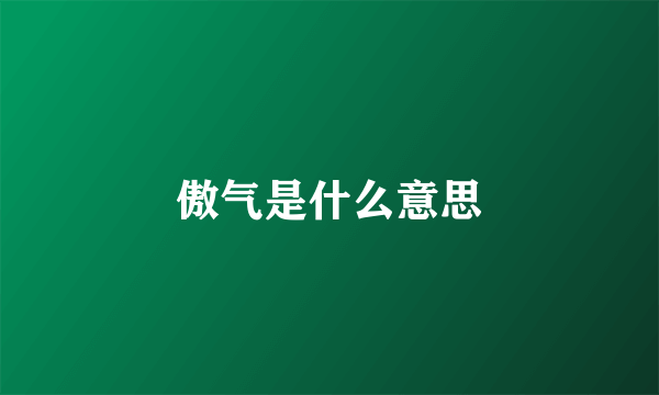 傲气是什么意思