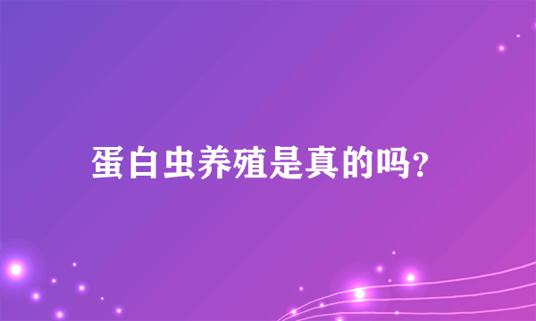 蛋白虫养殖是真的吗？