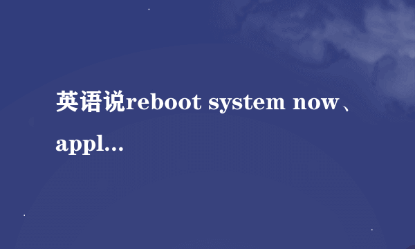 英语说reboot system now、apply update from ADB分别是什么意思