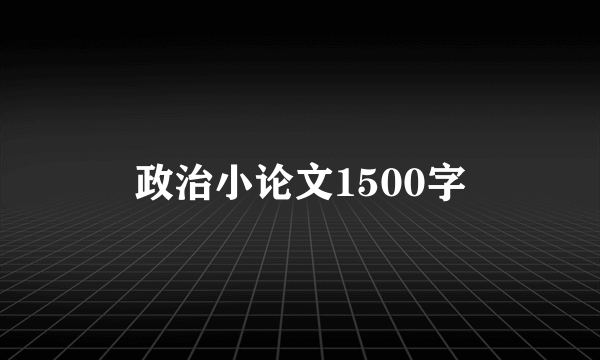 政治小论文1500字