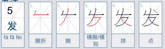 发的笔画顺序怎么写