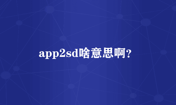 app2sd啥意思啊？