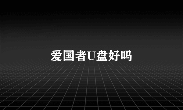 爱国者U盘好吗