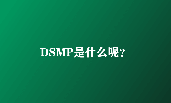 DSMP是什么呢？