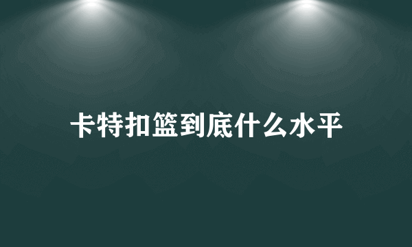 卡特扣篮到底什么水平