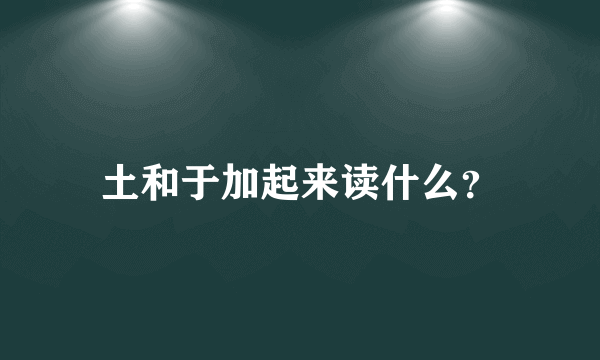 土和于加起来读什么？