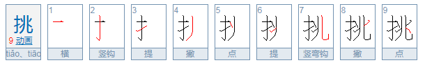 挑的笔顺是什么?