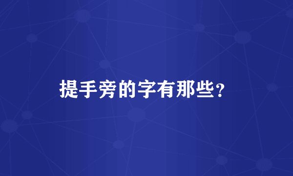 提手旁的字有那些？