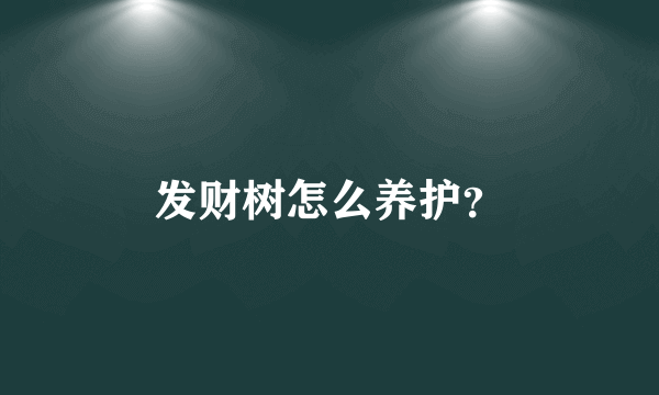 发财树怎么养护？