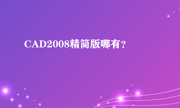 CAD2008精简版哪有？