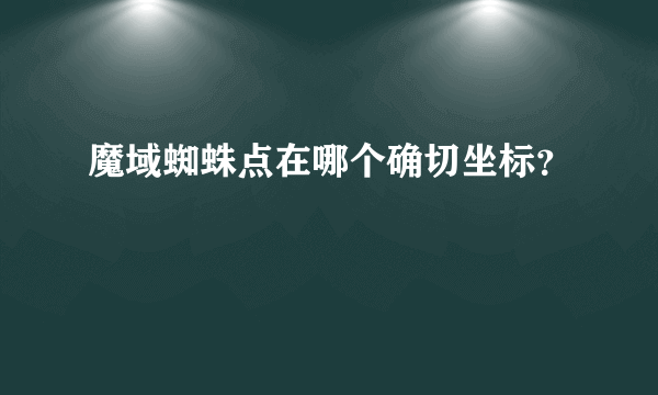 魔域蜘蛛点在哪个确切坐标？