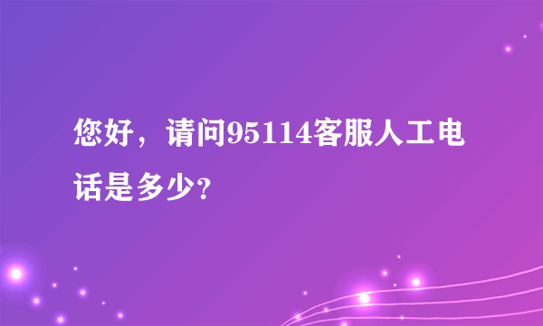 您好，请问95114客服人工电话是多少？