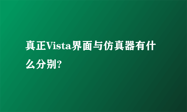 真正Vista界面与仿真器有什么分别?