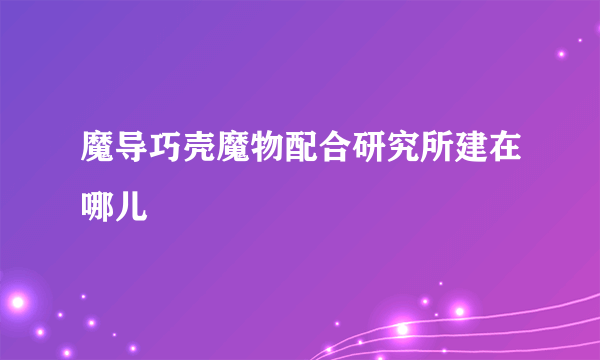 魔导巧壳魔物配合研究所建在哪儿