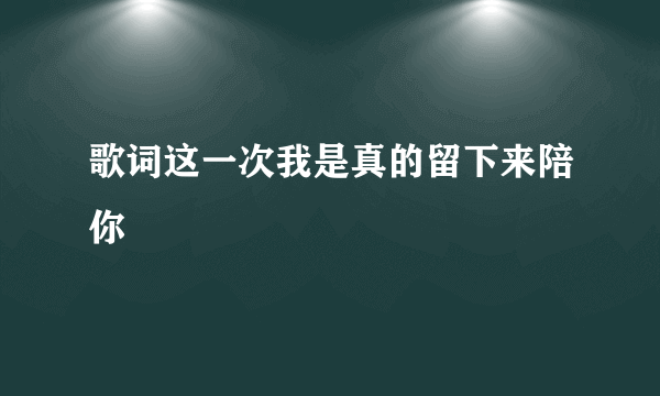 歌词这一次我是真的留下来陪你