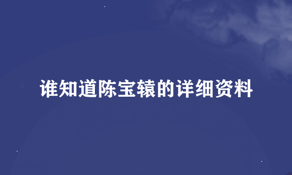 谁知道陈宝辕的详细资料