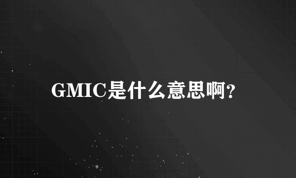 GMIC是什么意思啊？